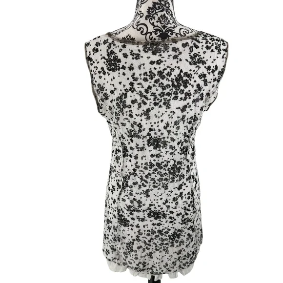 Fleur de Lis Layered Mixed-Print Boho Art Tunic Dress Floral & Polka Dot - Picture 8 of 11